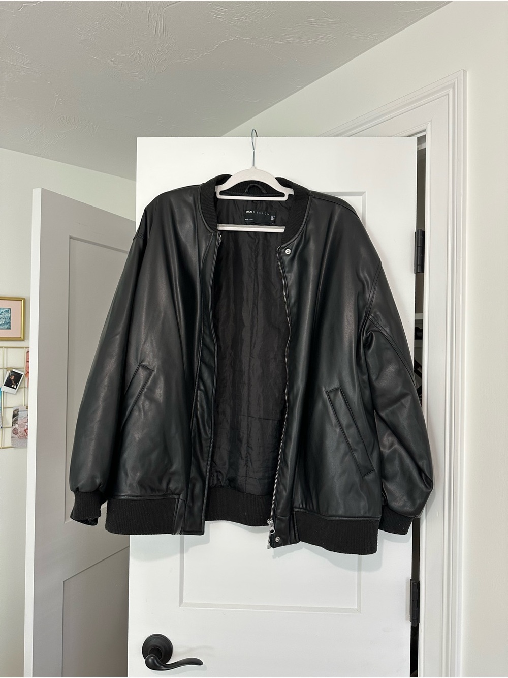 Oversized Leather Bomber Jacket